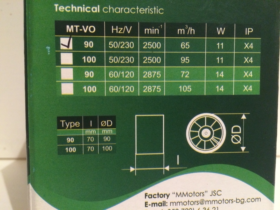 Канальный вентилятор MMotors JSC МТ-ВО 100