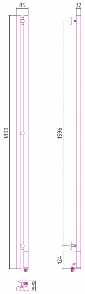 Полотенцесушитель электрический Сунержа Нюанс 1800